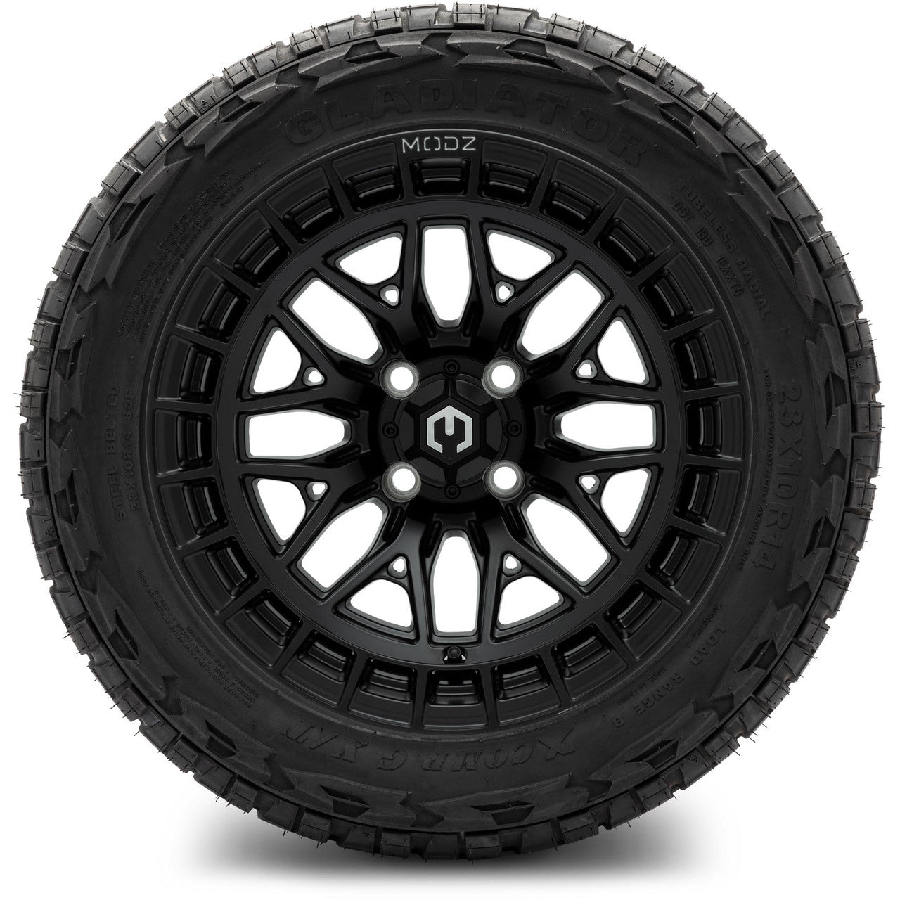 MODZ® 14" Torrent Matte Black Wheels & Off-Road Tires Combo