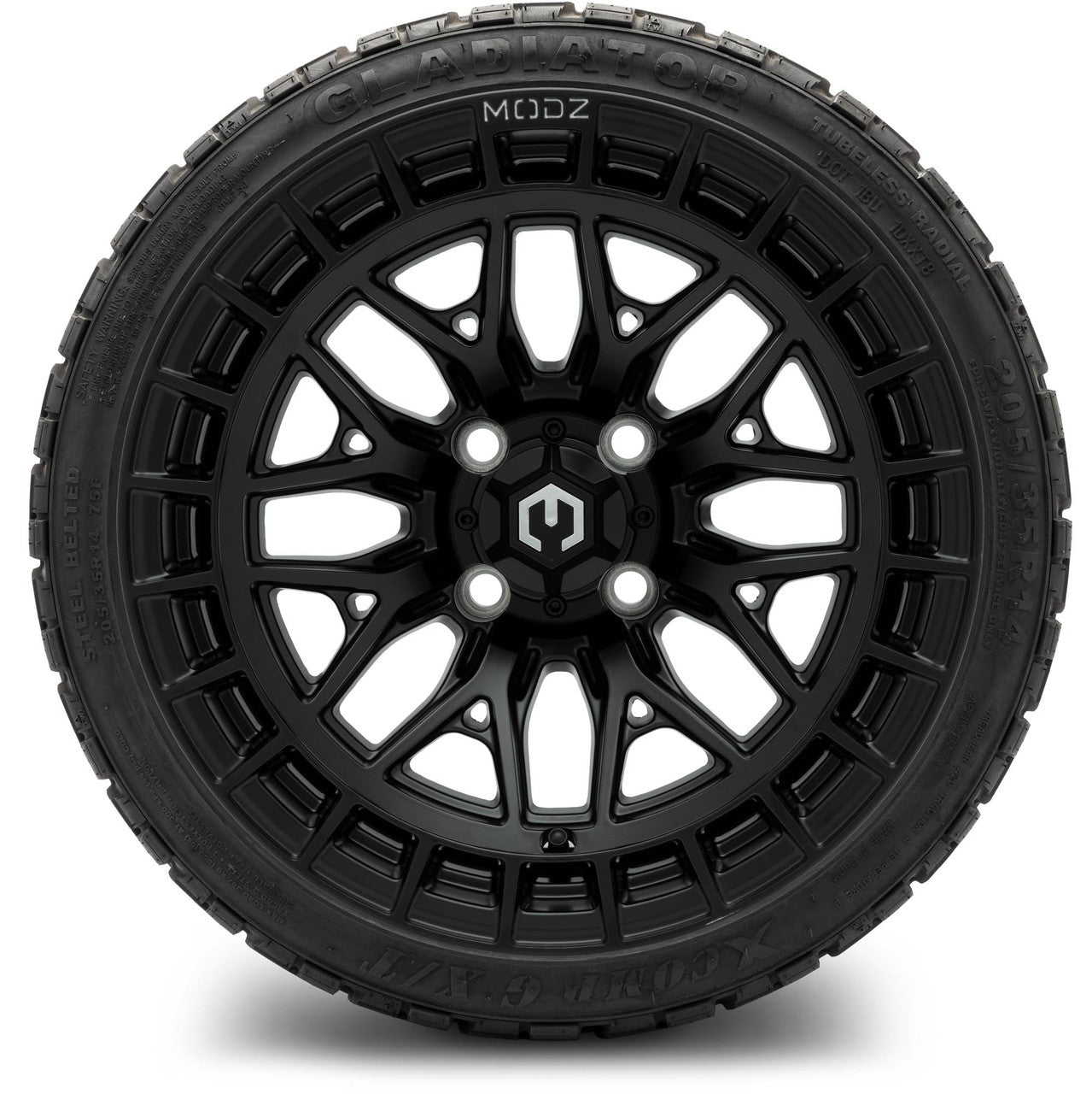 MODZ® 14" Torrent Matte Black Wheels & Off-Road Tires Combo