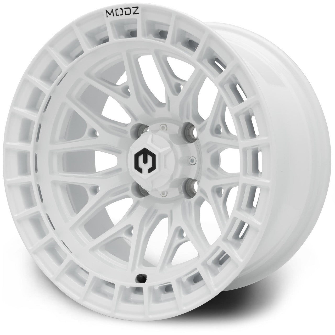 MODZ® Torrent Glossy White 14" Golf Cart Wheel
