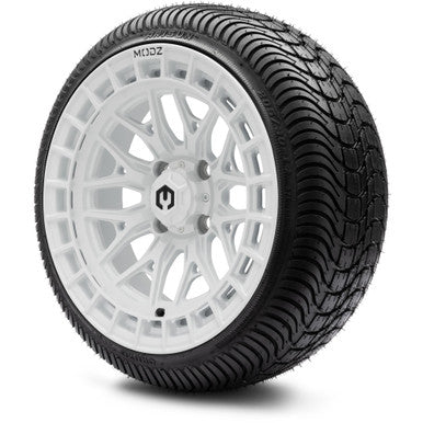 MODZ® 14" Torrent Glossy White Wheels & Street Tires Combo