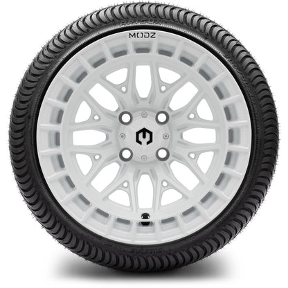 MODZ® 14" Torrent Glossy White Wheels & Street Tires Combo