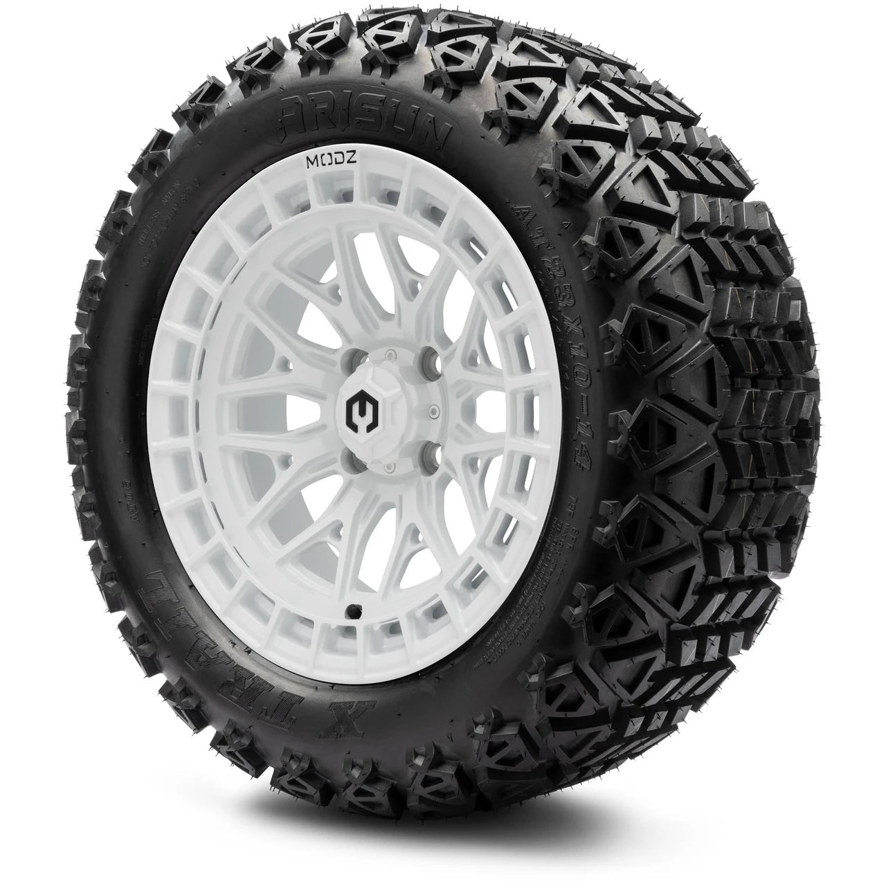 MODZ® 14" Torrent Glossy White Wheels & Off-Road Tires Combo