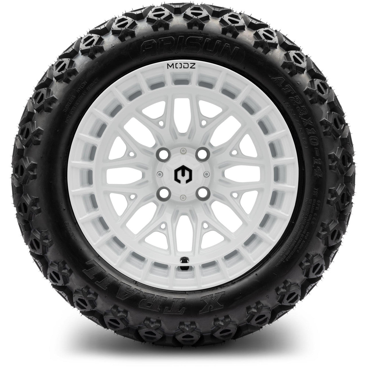 MODZ® 14" Torrent Glossy White Wheels & Off-Road Tires Combo