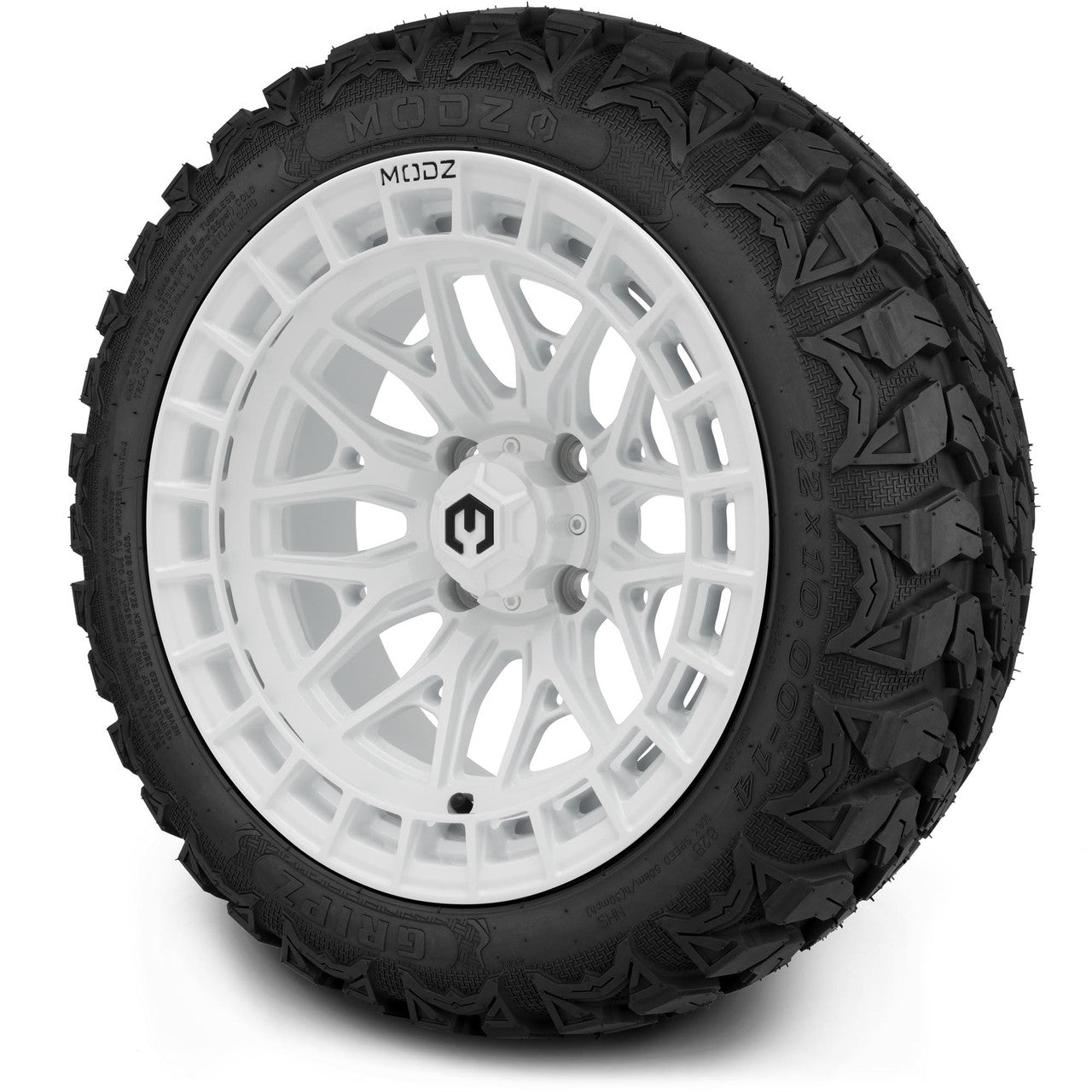 MODZ® 14" Torrent Glossy White Wheels & Off-Road Tires Combo