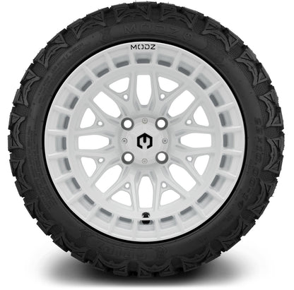 MODZ® 14" Torrent Glossy White Wheels & Off-Road Tires Combo