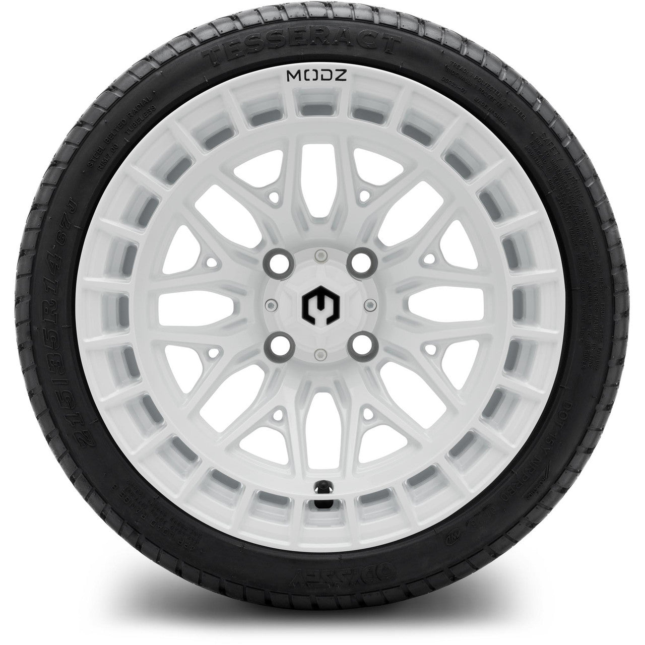 MODZ® 14" Torrent Glossy White Wheels & Street Tires Combo