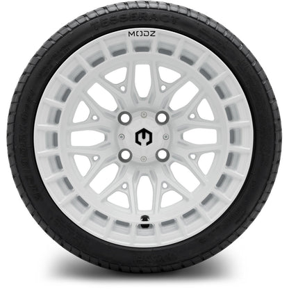 MODZ® 14" Torrent Glossy White Wheels & Street Tires Combo