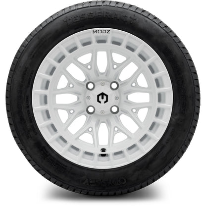 MODZ® 14" Torrent Glossy White Wheels & Street Tires Combo