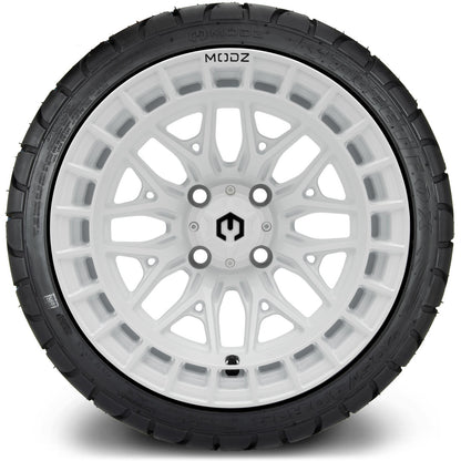 MODZ® 14" Torrent Glossy White Wheels & Street Tires Combo