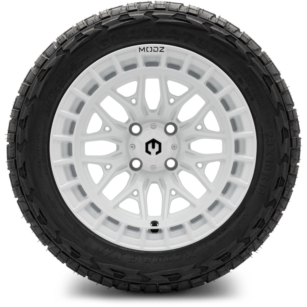 MODZ® 14" Torrent Glossy White Wheels & Off-Road Tires Combo