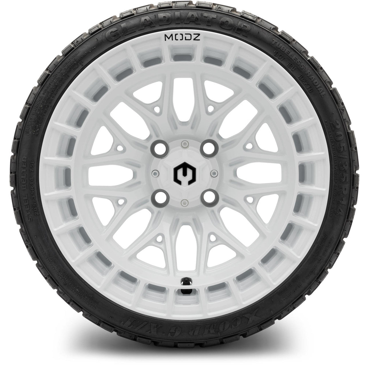MODZ® 14" Torrent Glossy White Wheels & Off-Road Tires Combo