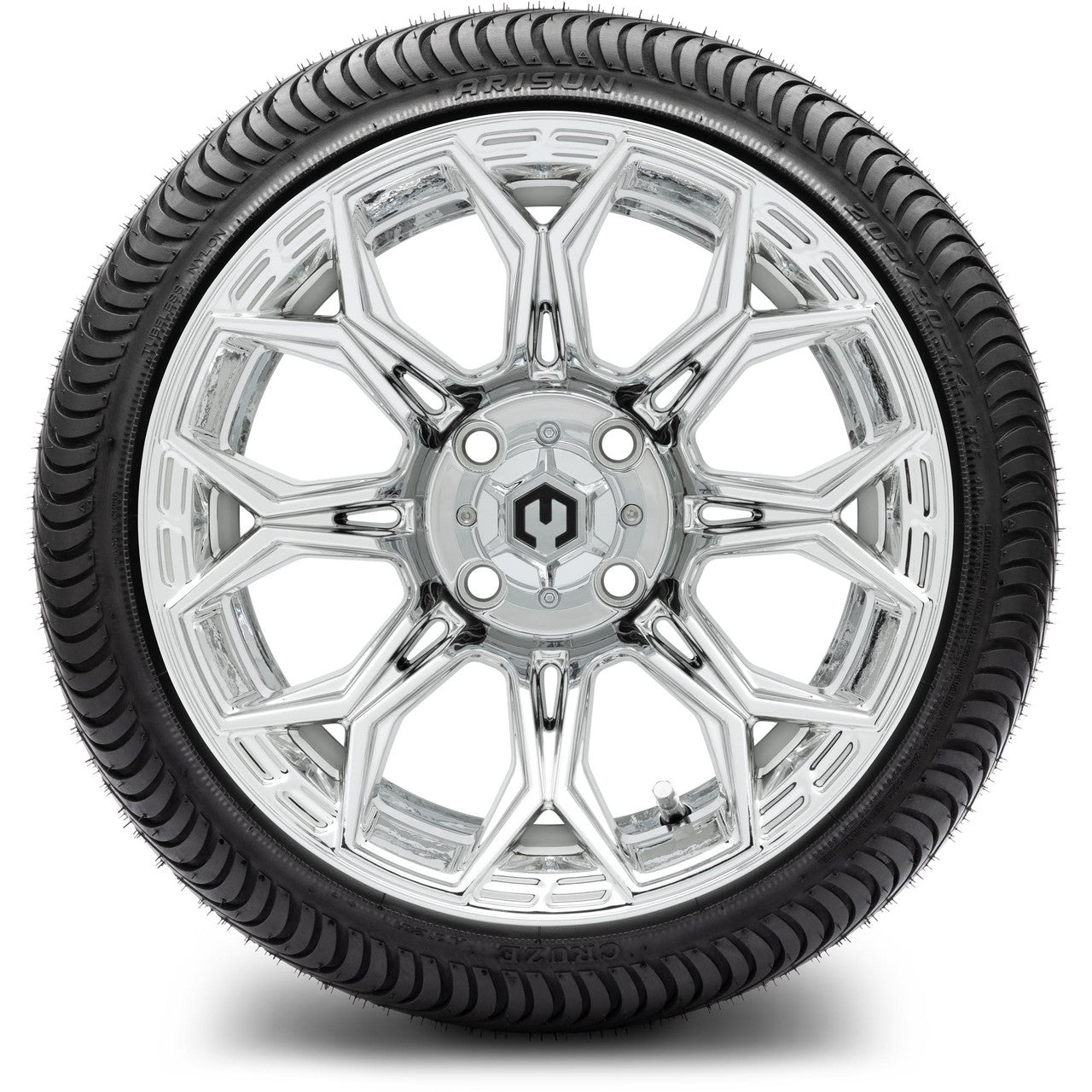 MODZ® 14" Halo Chrome Wheels & Street Tires Combo