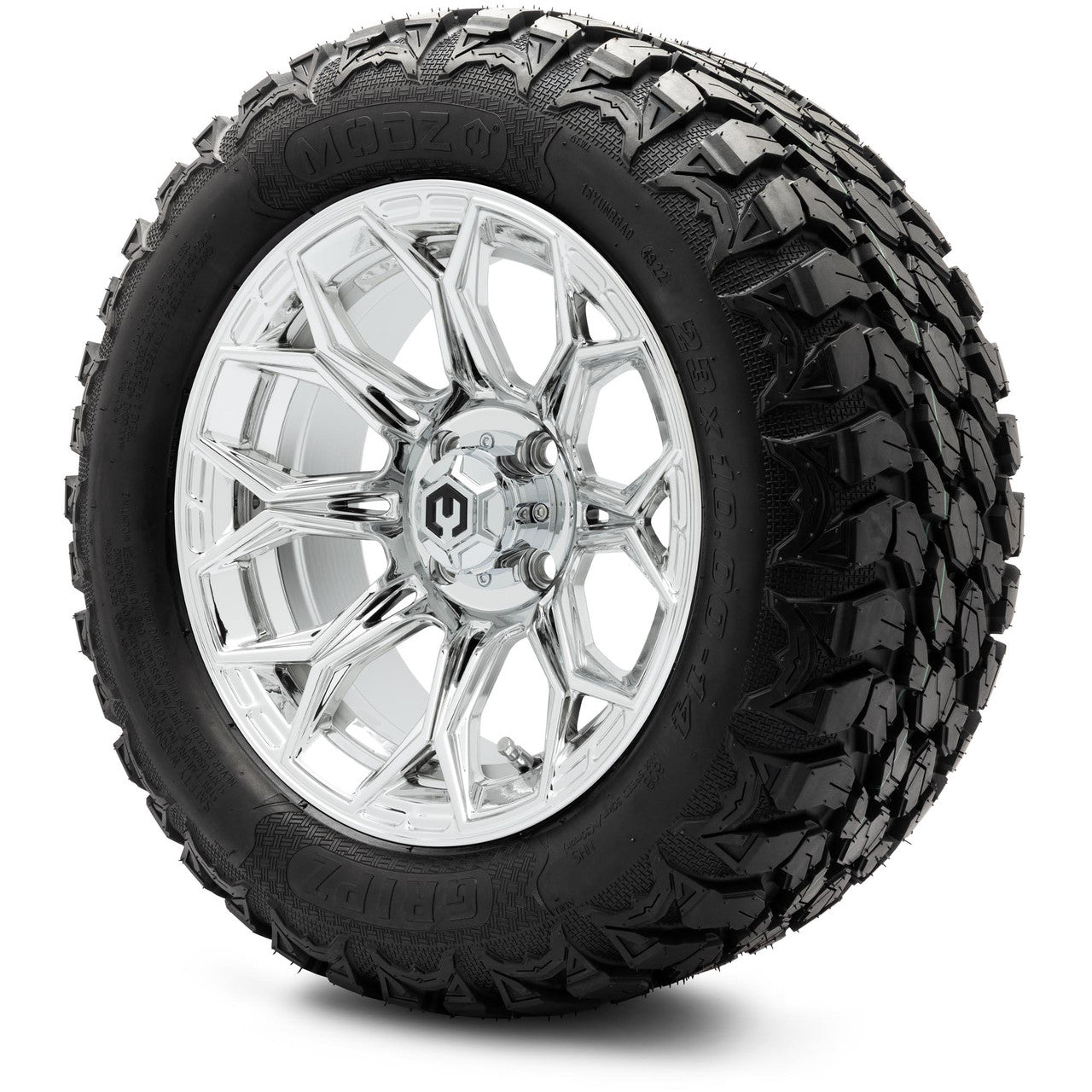 MODZ® 14" Halo Chrome Wheels & Off-Road Tires Combo