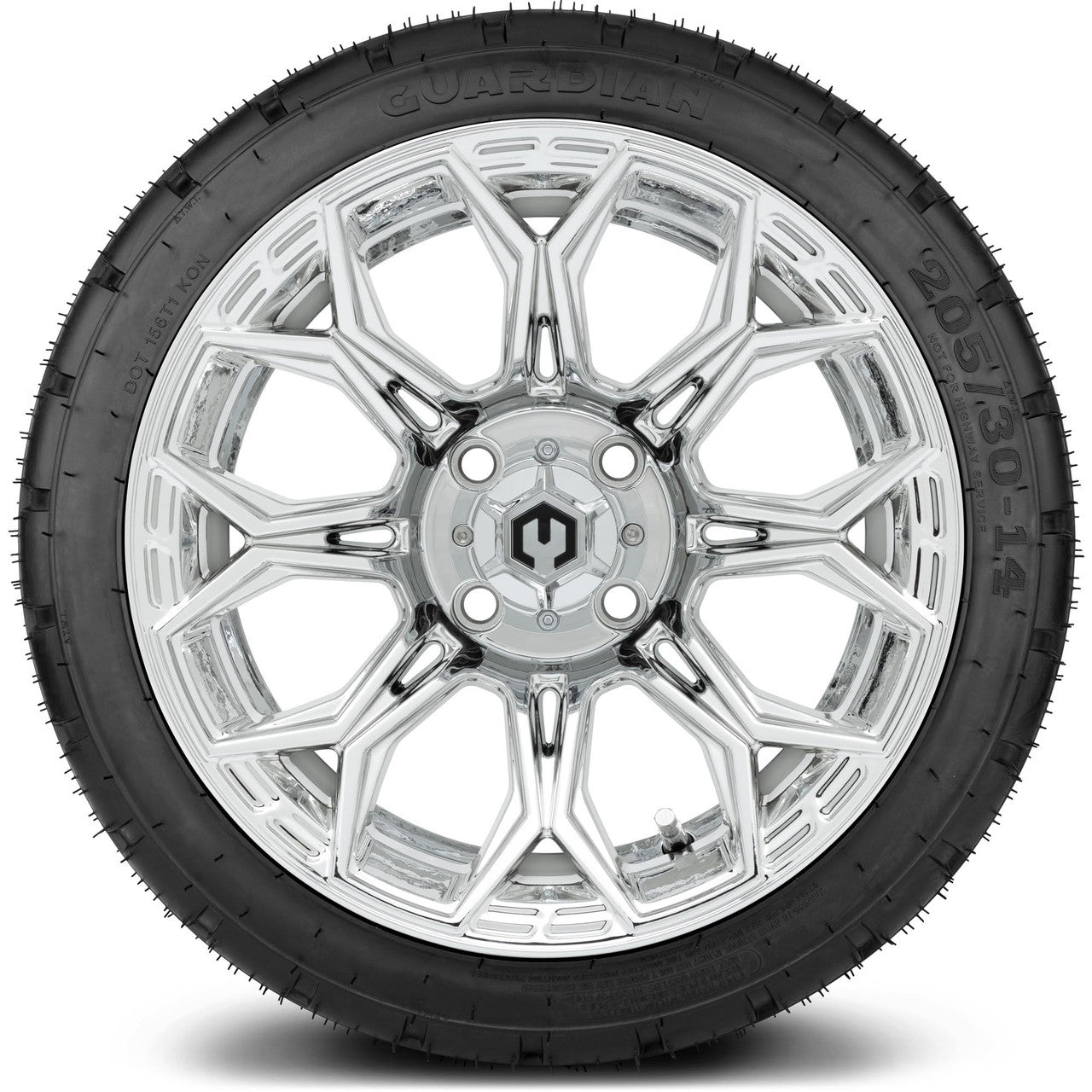 MODZ® 14" Halo Chrome Wheels & Street Tires Combo