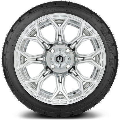 MODZ® 14" Halo Chrome Wheels & Street Tires Combo