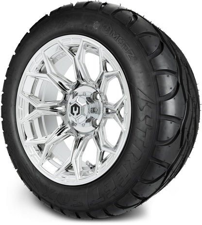 MODZ® 14" Halo Chrome Wheels & Street Tires Combo