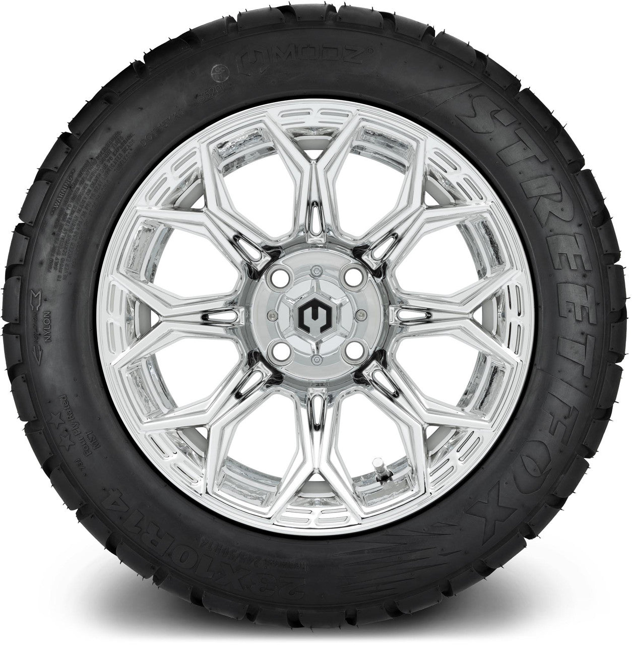 MODZ® 14" Halo Chrome Wheels & Street Tires Combo