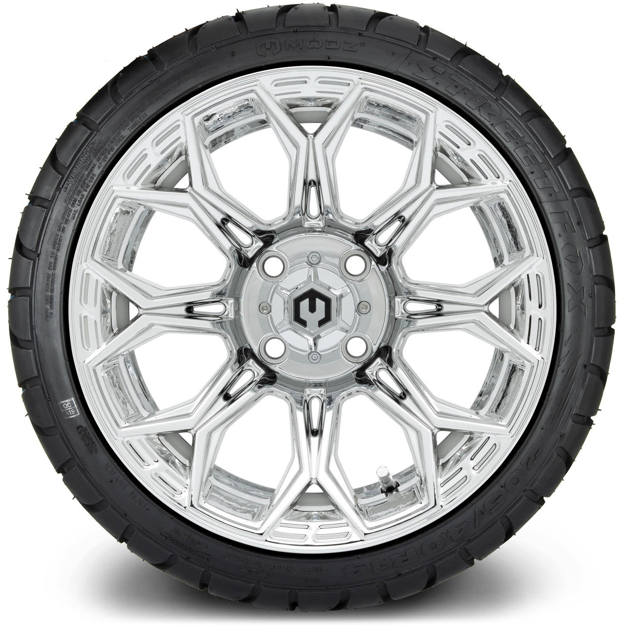 MODZ® 14" Halo Chrome Wheels & Street Tires Combo