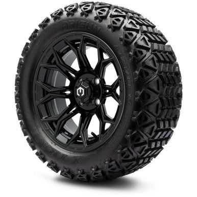 MODZ® 14" Halo Glossy Black Wheels & Off-Road Tires Combo