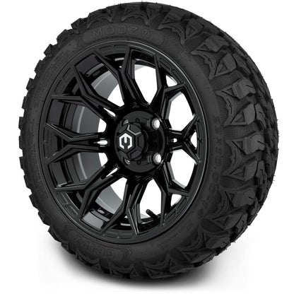MODZ® 14" Halo Glossy Black Wheels & Off-Road Tires Combo