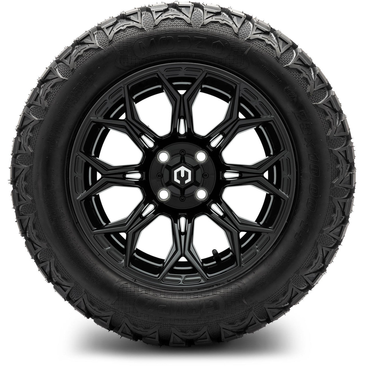 MODZ® 14" Halo Glossy Black Wheels & Off-Road Tires Combo