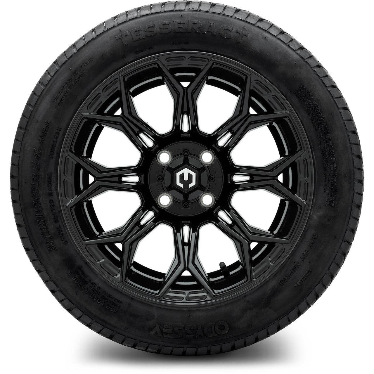 MODZ® 14" Halo Glossy Black Wheels & Street Tires Combo