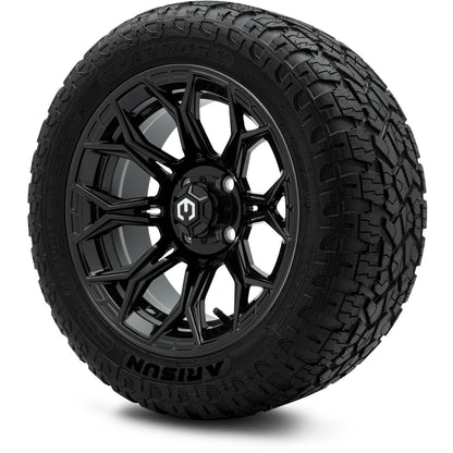 MODZ® 14" Halo Glossy Black Wheels & Off-Road Tires Combo