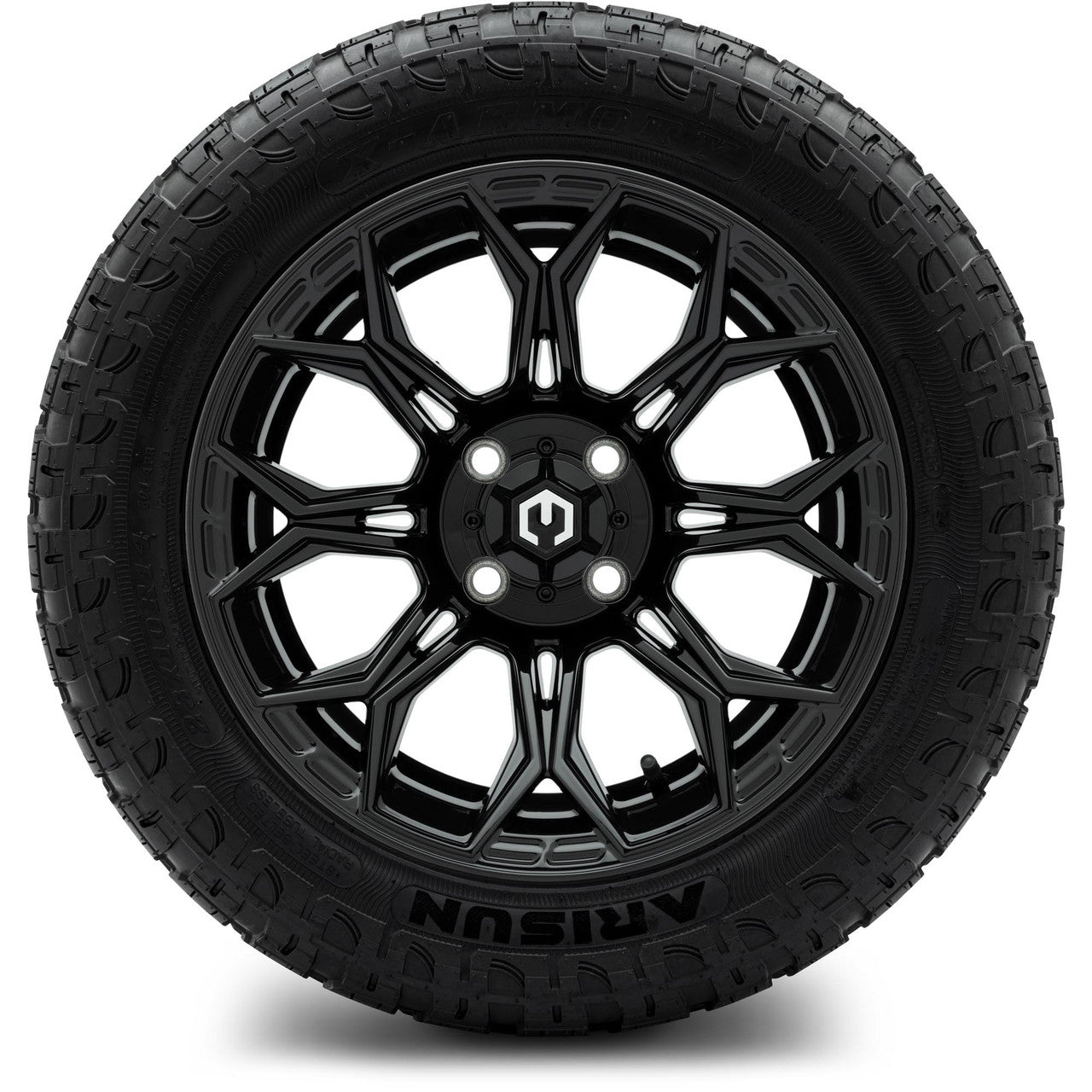 MODZ® 14" Halo Glossy Black Wheels & Off-Road Tires Combo