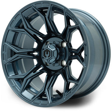 MODZ® Halo Titanium Blue 14" Golf Cart Wheel