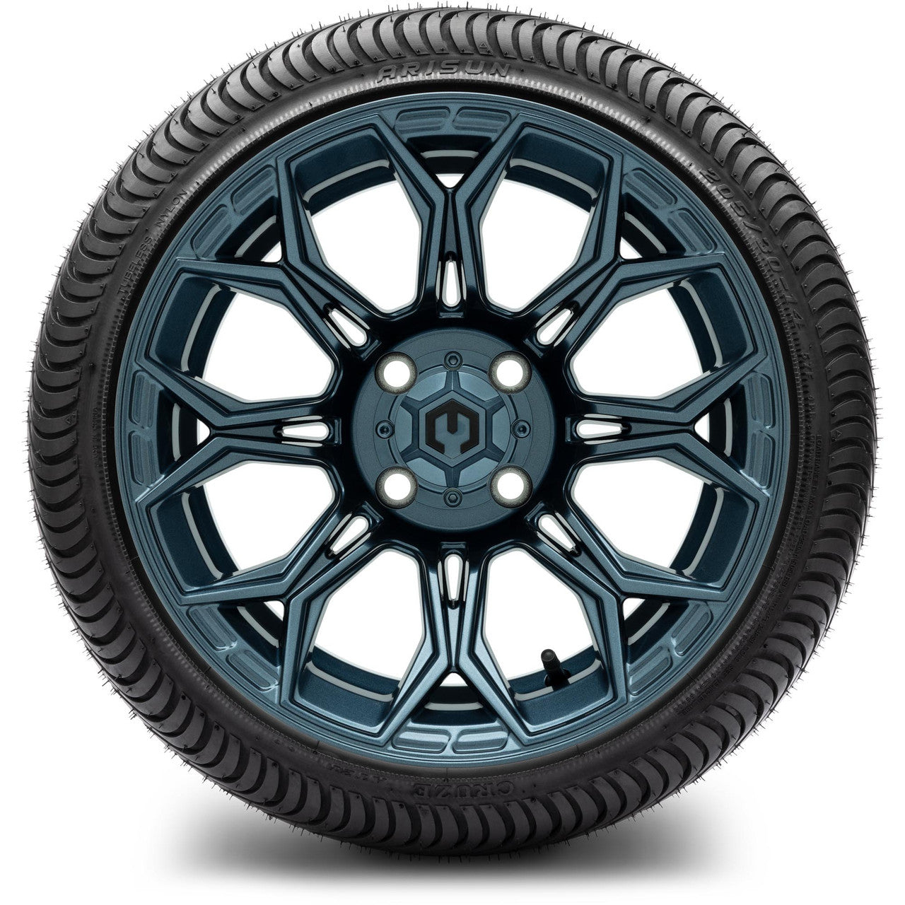 MODZ® 14" Halo Titanium Blue Wheels & Street Tires Combo