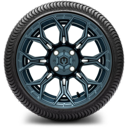MODZ® 14" Halo Titanium Blue Wheels & Street Tires Combo