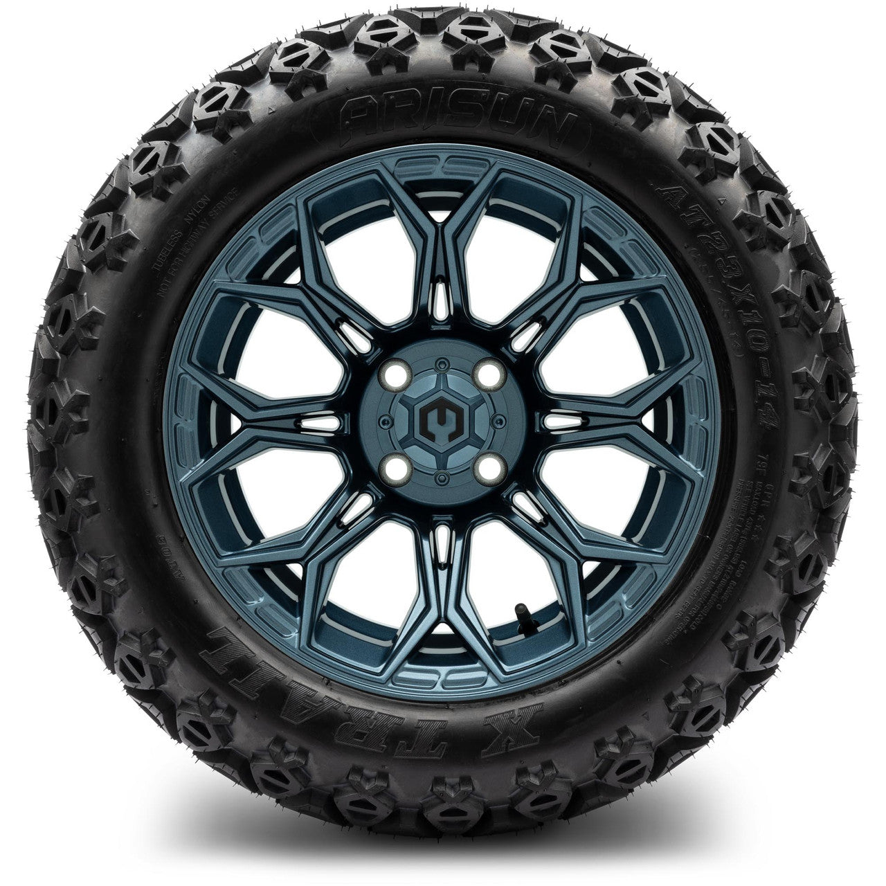 MODZ® 14" Halo Titanium Blue Wheels & Off-Road Tires Combo