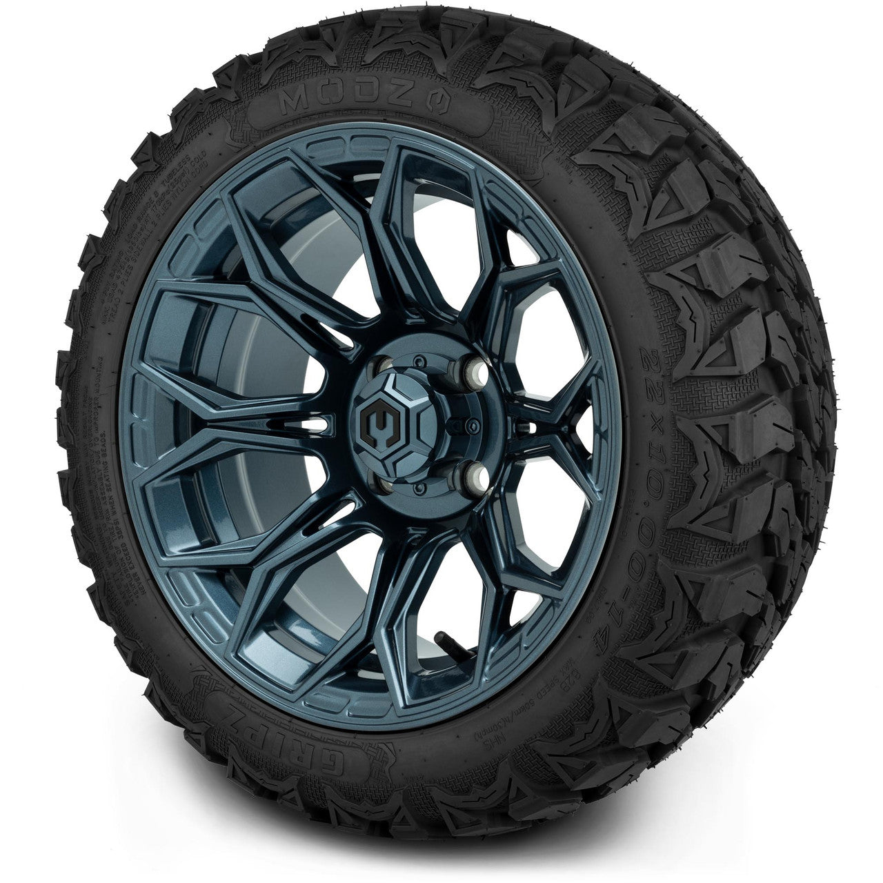 MODZ® 14" Halo Titanium Blue Wheels & Off-Road Tires Combo