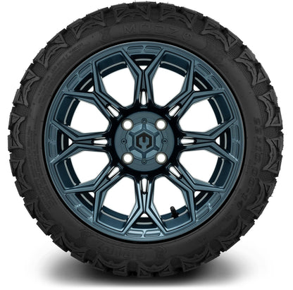 MODZ® 14" Halo Titanium Blue Wheels & Off-Road Tires Combo