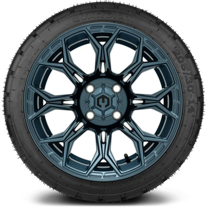 MODZ® 14" Halo Titanium Blue Wheels & Street Tires Combo