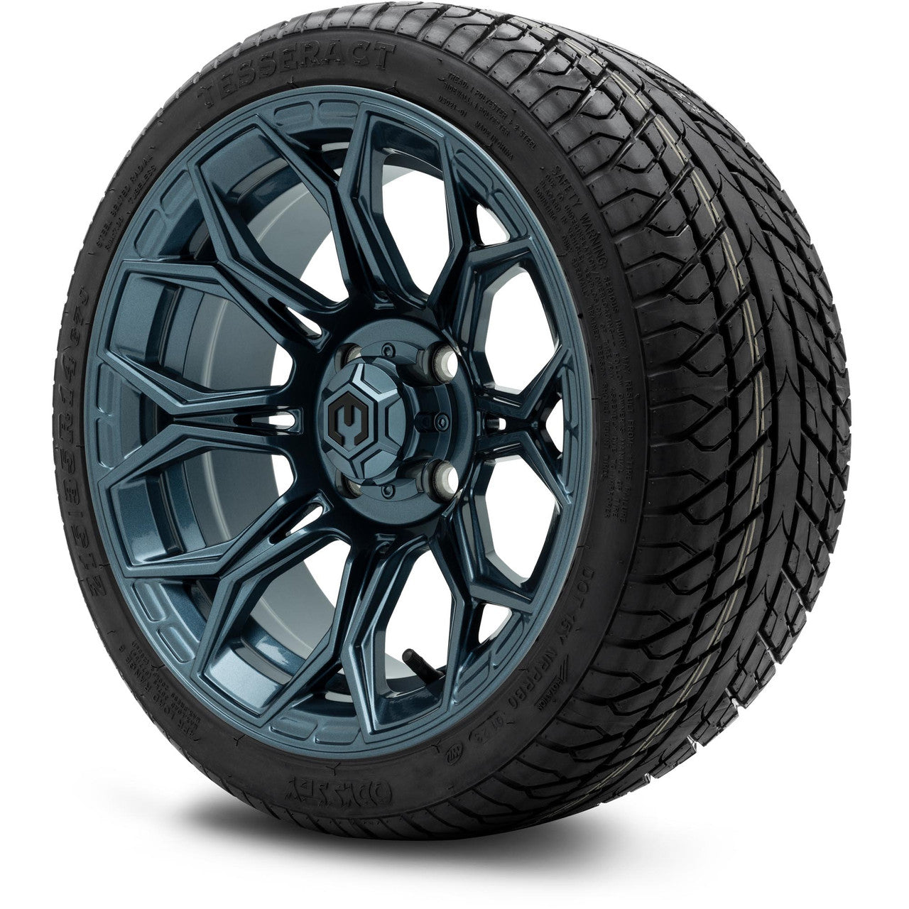 MODZ® 14" Halo Titanium Blue Wheels & Street Tires Combo