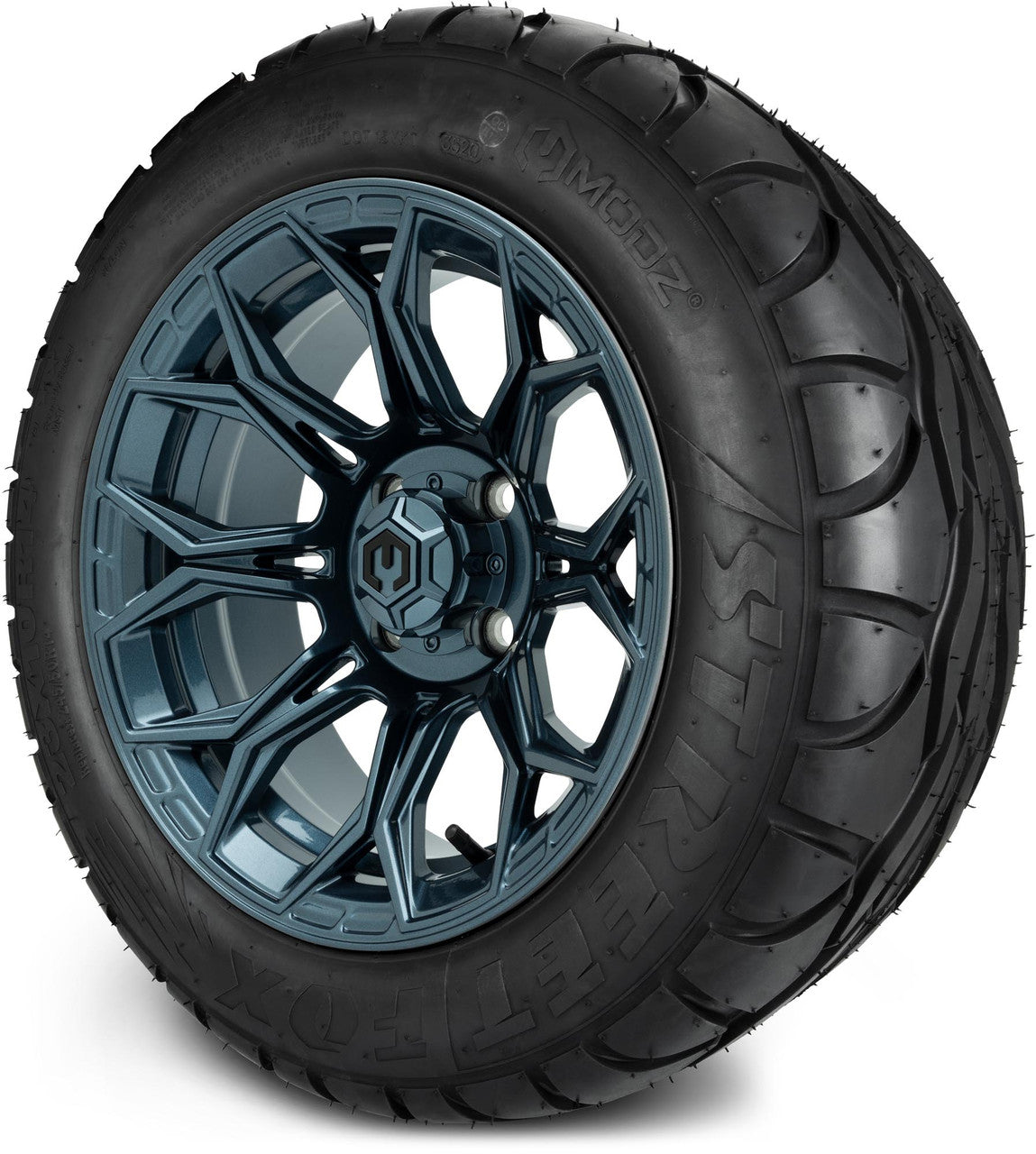 MODZ® 14" Halo Titanium Blue Wheels & Street Tires Combo