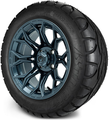 MODZ® 14" Halo Titanium Blue Wheels & Street Tires Combo