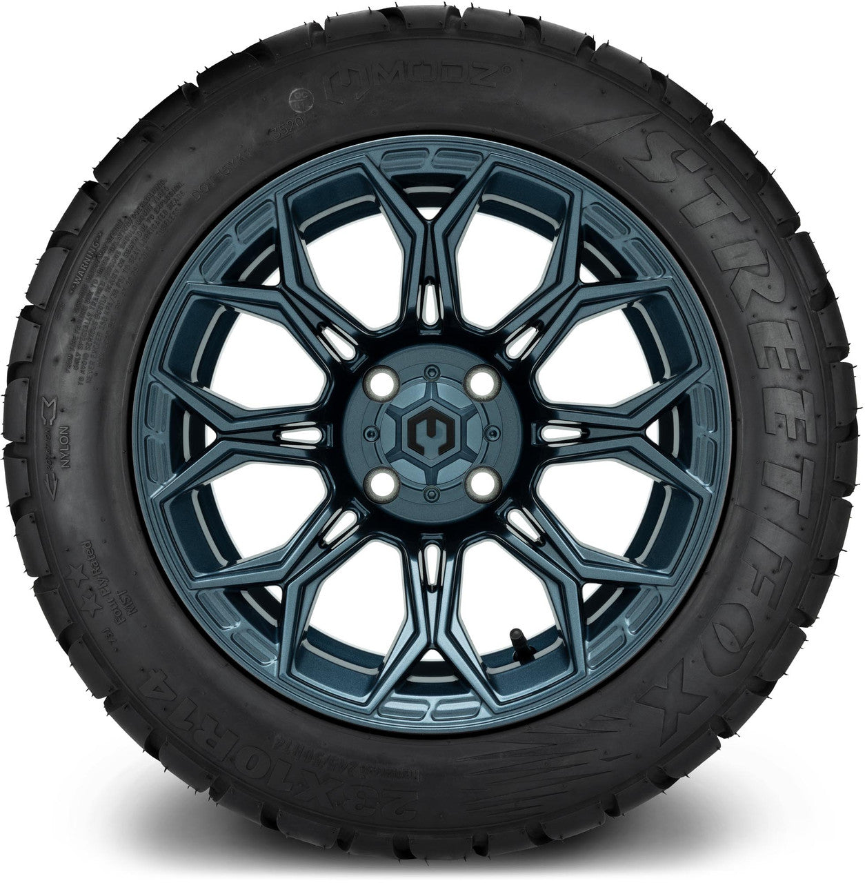 MODZ® 14" Halo Titanium Blue Wheels & Street Tires Combo