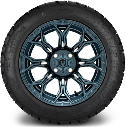 MODZ® 14" Halo Titanium Blue Wheels & Street Tires Combo