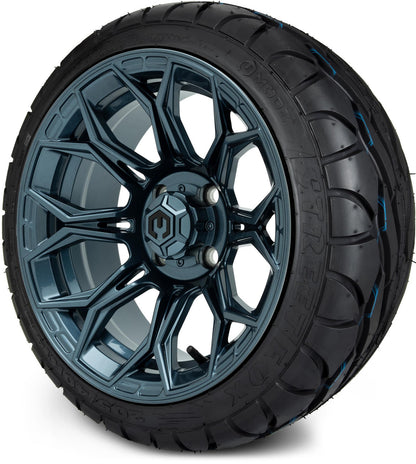 MODZ® 14" Halo Titanium Blue Wheels & Street Tires Combo