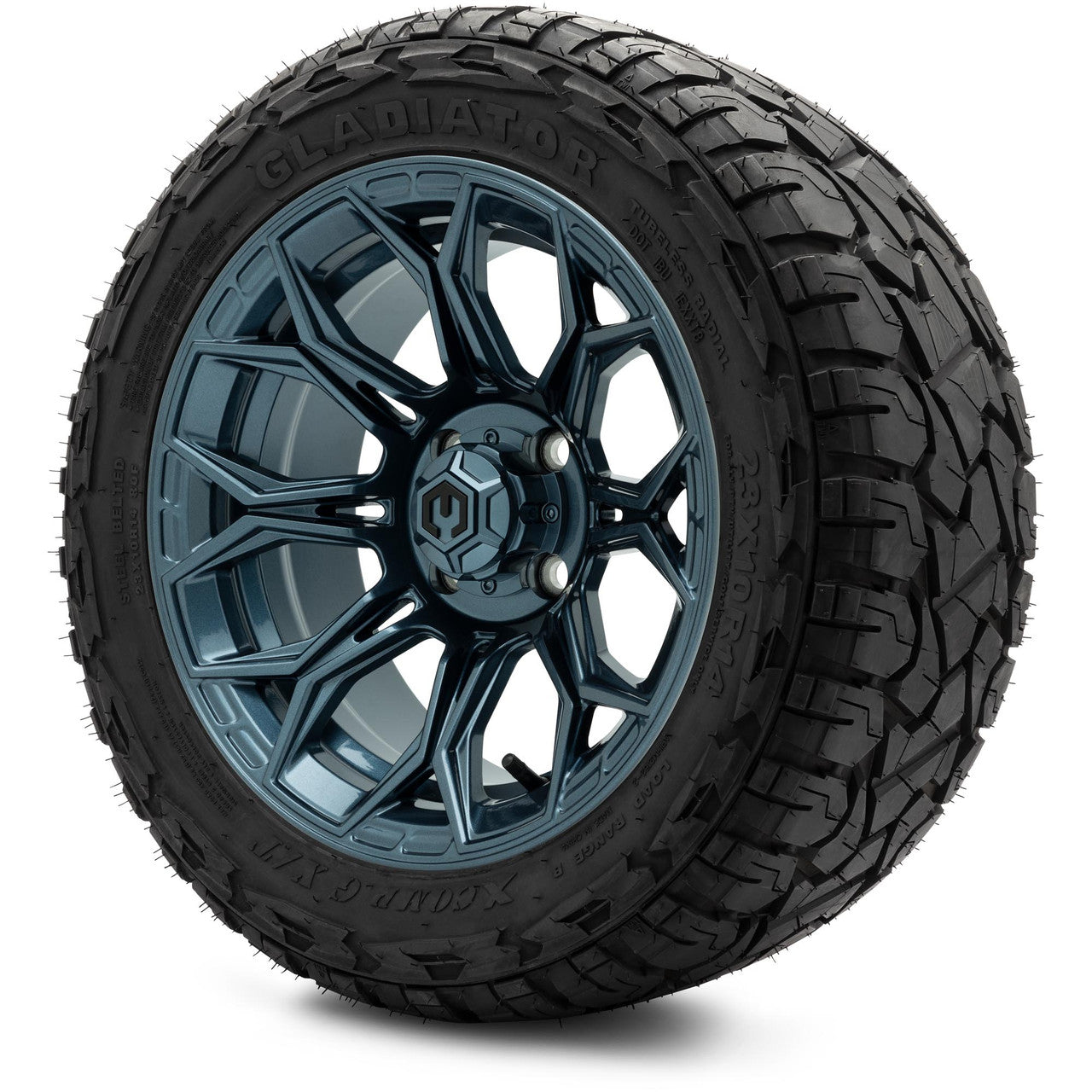 MODZ® 14" Halo Titanium Blue Wheels & Off-Road Tires Combo