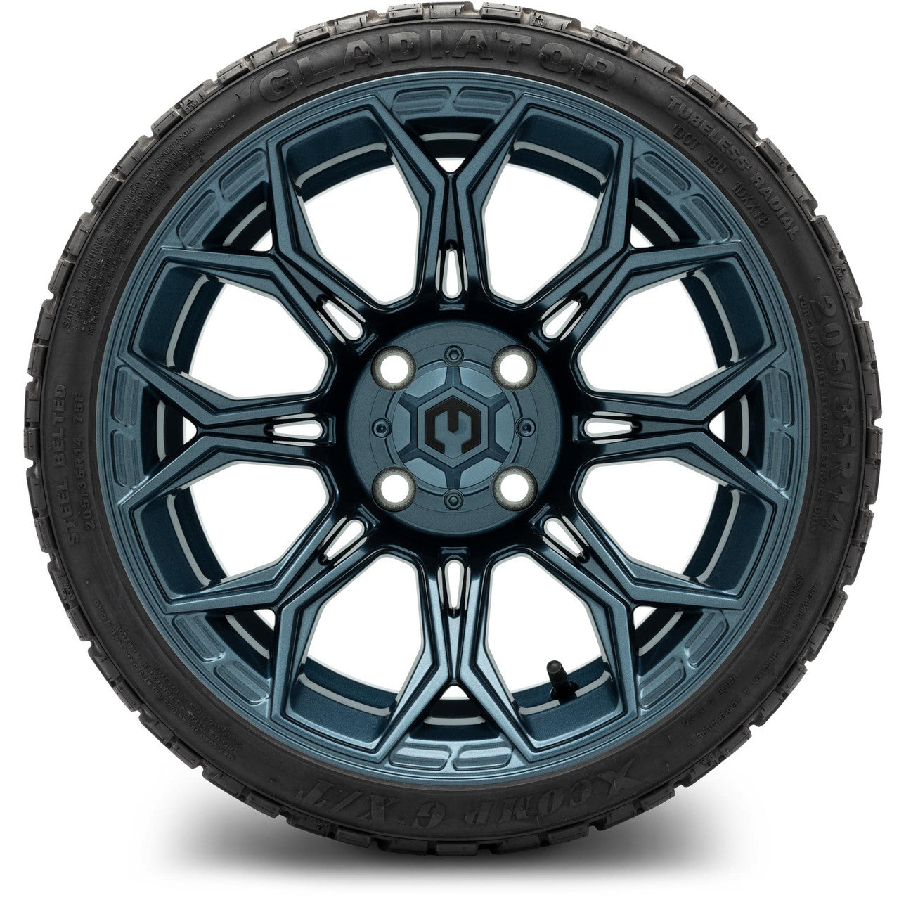 MODZ® 14" Halo Titanium Blue Wheels & Off-Road Tires Combo