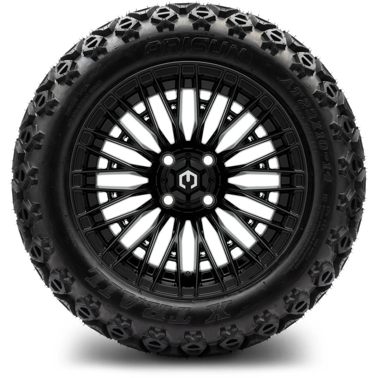 MODZ® 14" Reaper Glossy Black Wheels & Off-Road Tires Combo