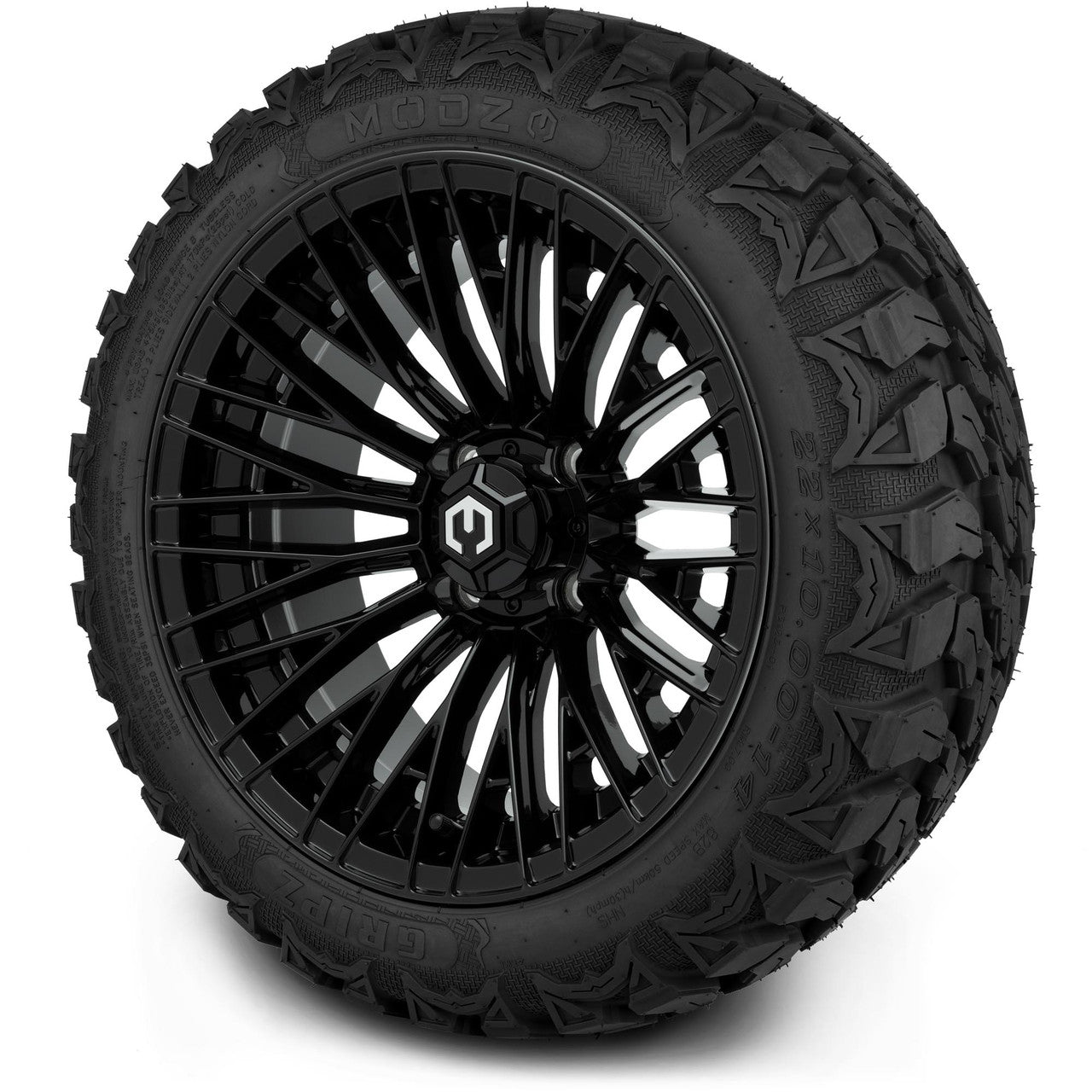 MODZ® 14" Reaper Glossy Black Wheels & Off-Road Tires Combo