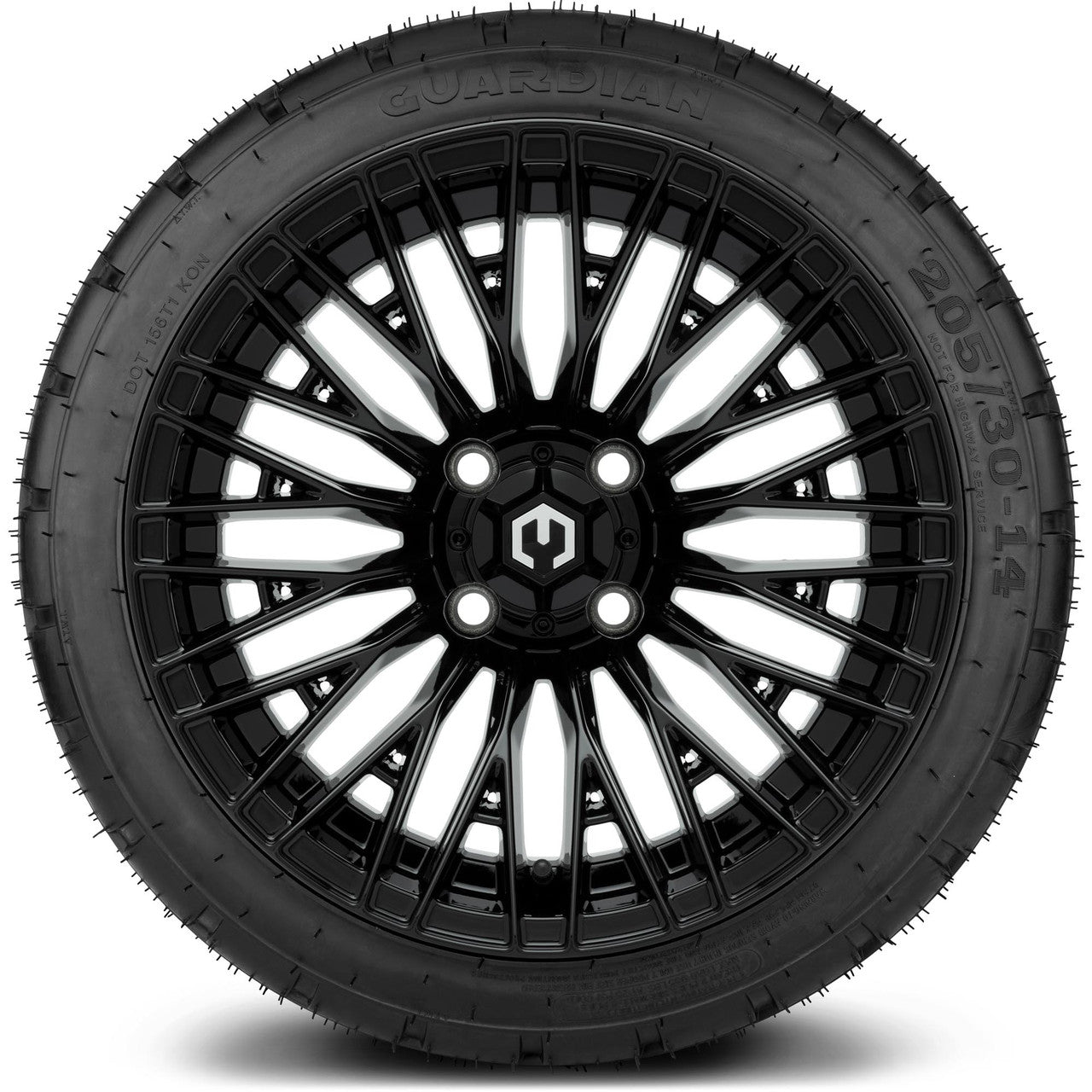 MODZ® 14" Reaper Glossy Black Wheels & Street Tires Combo