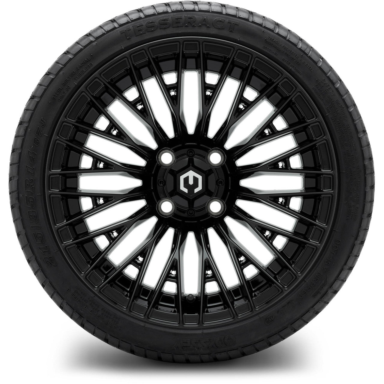 MODZ® 14" Reaper Glossy Black Wheels & Street Tires Combo