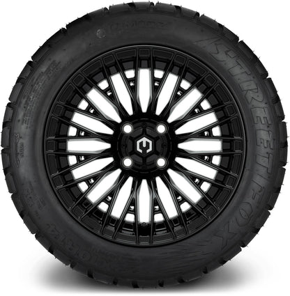MODZ® 14" Reaper Glossy Black Wheels & Street Tires Combo