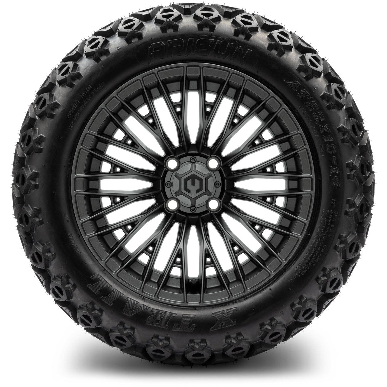 MODZ® 14" Reaper Titanium Gunmetal Wheels & Off-Road Tires Combo