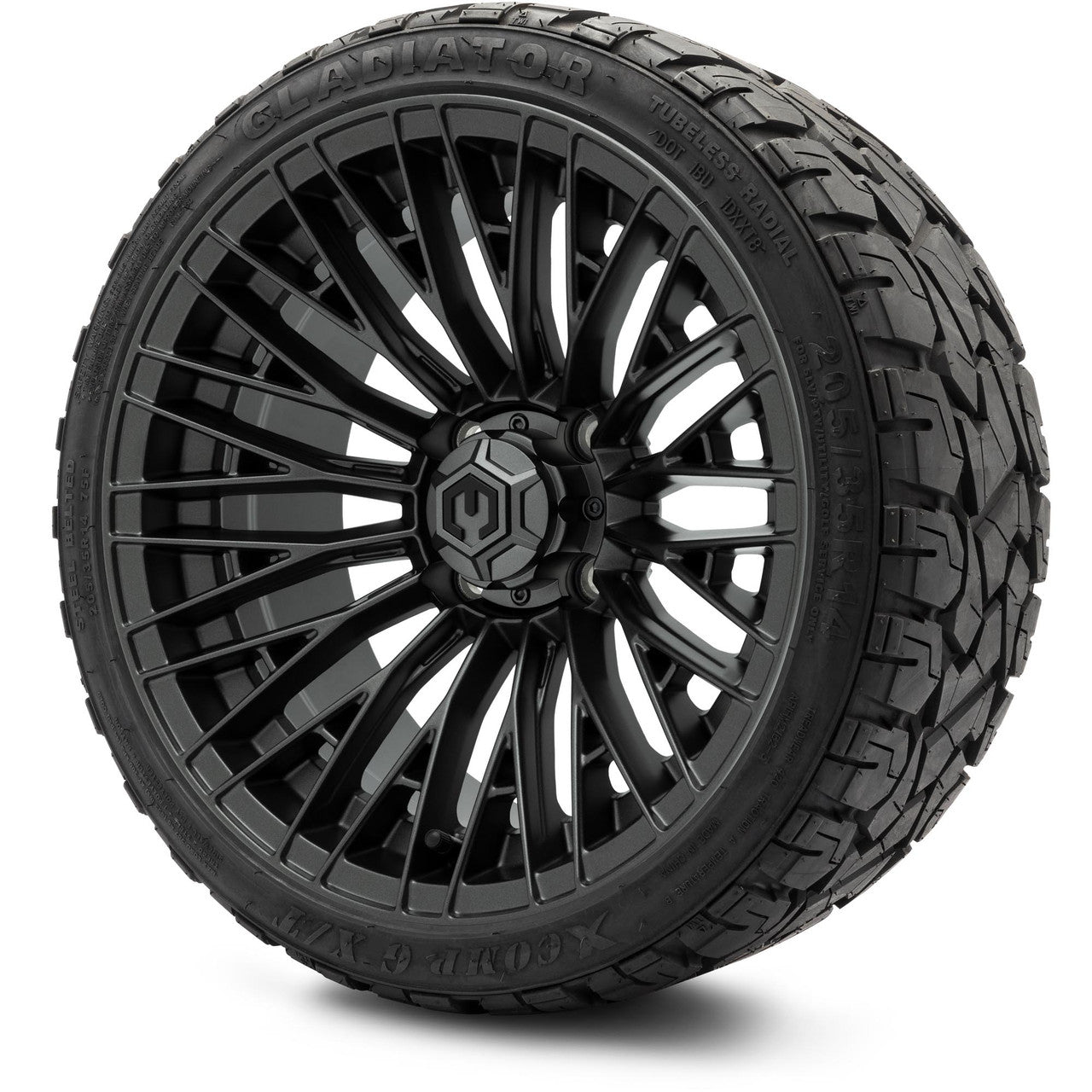 MODZ® 14" Reaper Titanium Gunmetal Wheels & Off-Road Tires Combo